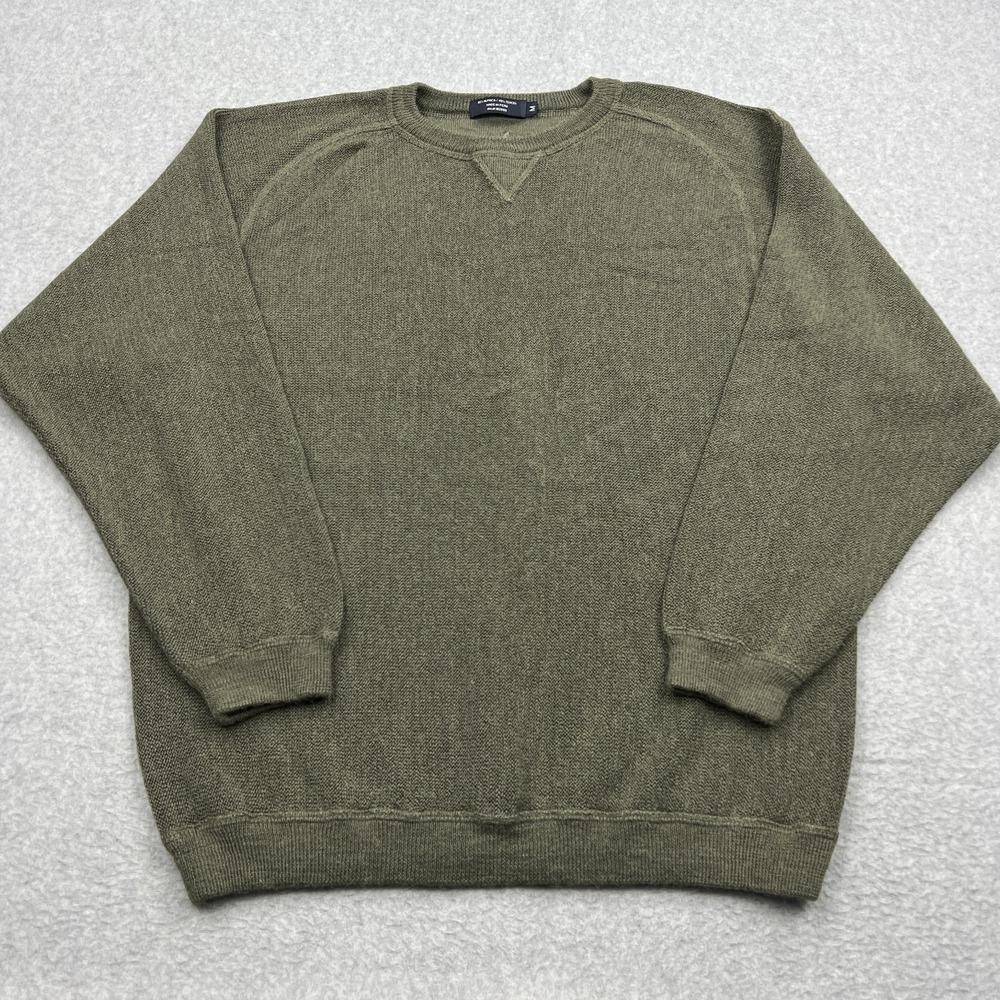 Johnnie Walker‎ Golf Sweater Men's Medium Green Alpaca Knit Crewneck Pullover